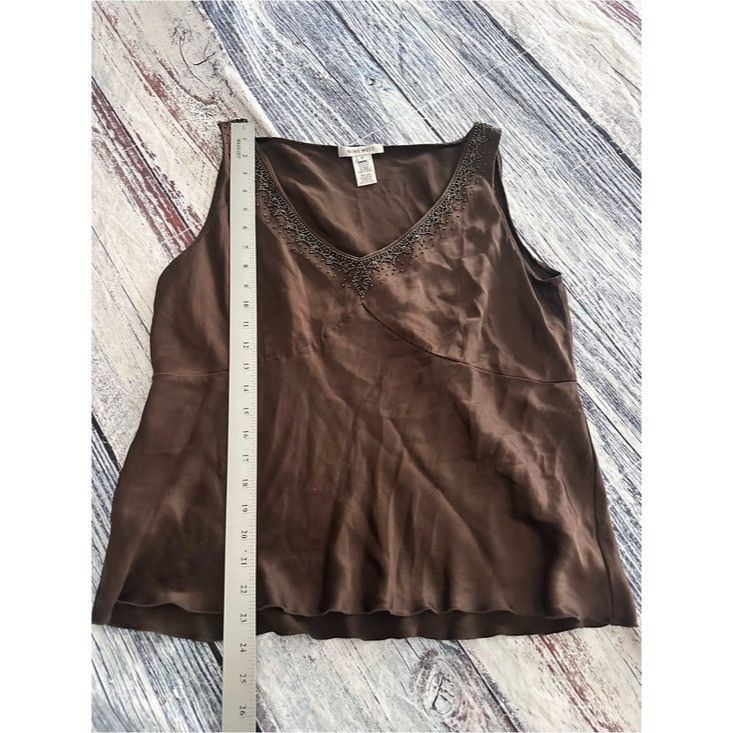 Nine West Vintage Y2K Nine West 100% Silk Beaded Sleeveless Blouse Size L / US 10 / IT 46 - 8 Thumbnail