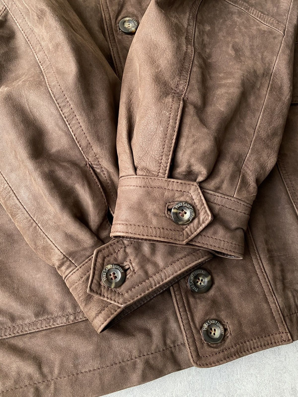 Yves Saint Laurent Vintage Yves Saint Laurent Leather Hunting Suede Jacket Size US XL / EU 56 / 4 - 8 Thumbnail