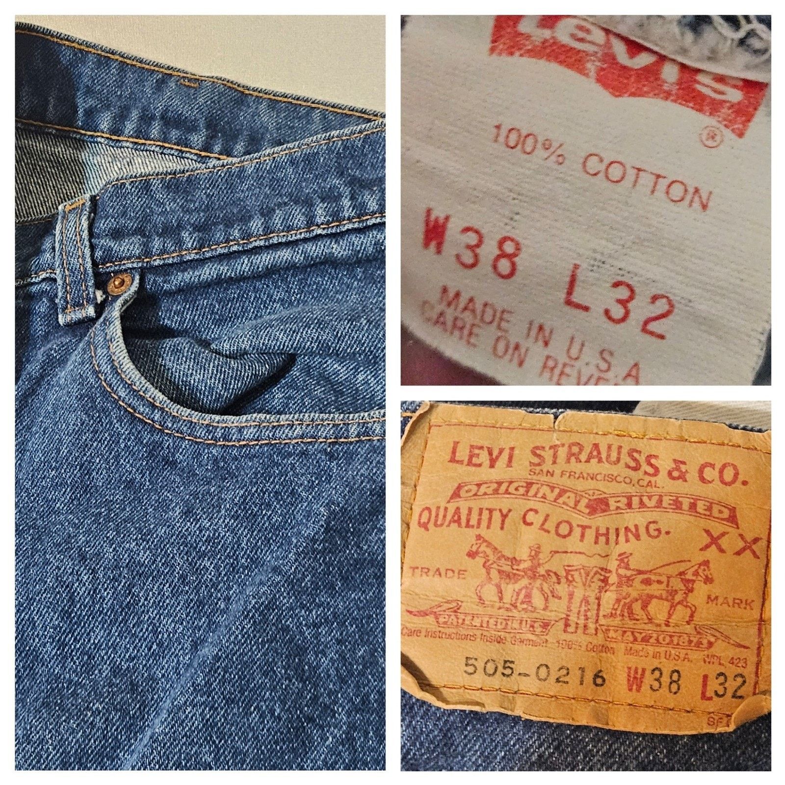 Levi's VTG Levi 505 0216 Jeans Mens 1987 W34 L29 Made USA 80s Size US 34 / EU 50 - 1 Thumbnail
