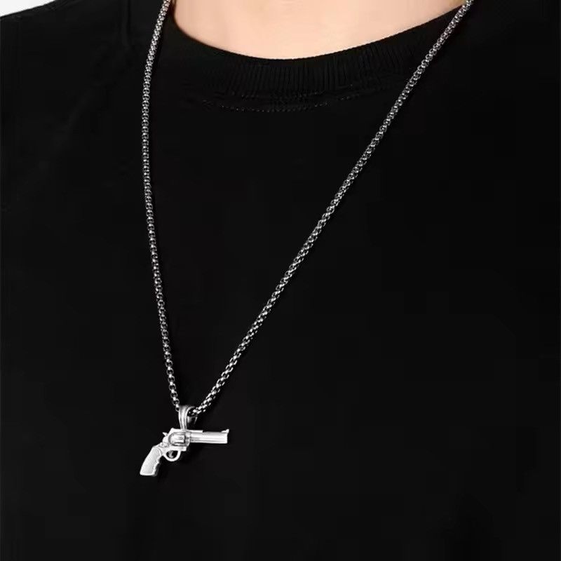 Jewelry Creative Fashionable Revolver Pendant Necklace Size ONE SIZE - 4 Thumbnail