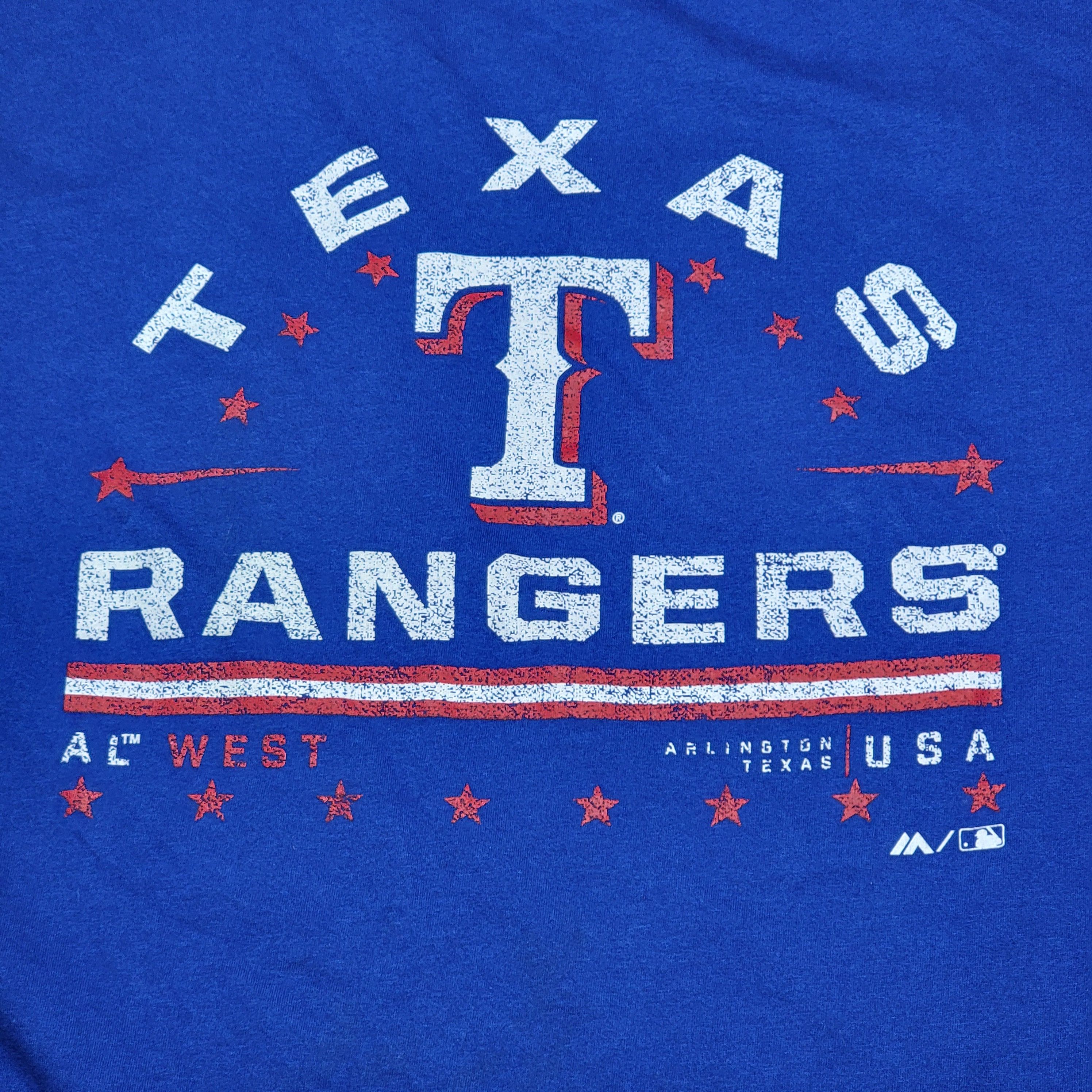 Majestic Majestic LS Royal Blue Unisex Tee Texas Rangers - Size XL Size US XL / EU 56 / 4 - 2 Thumbnail