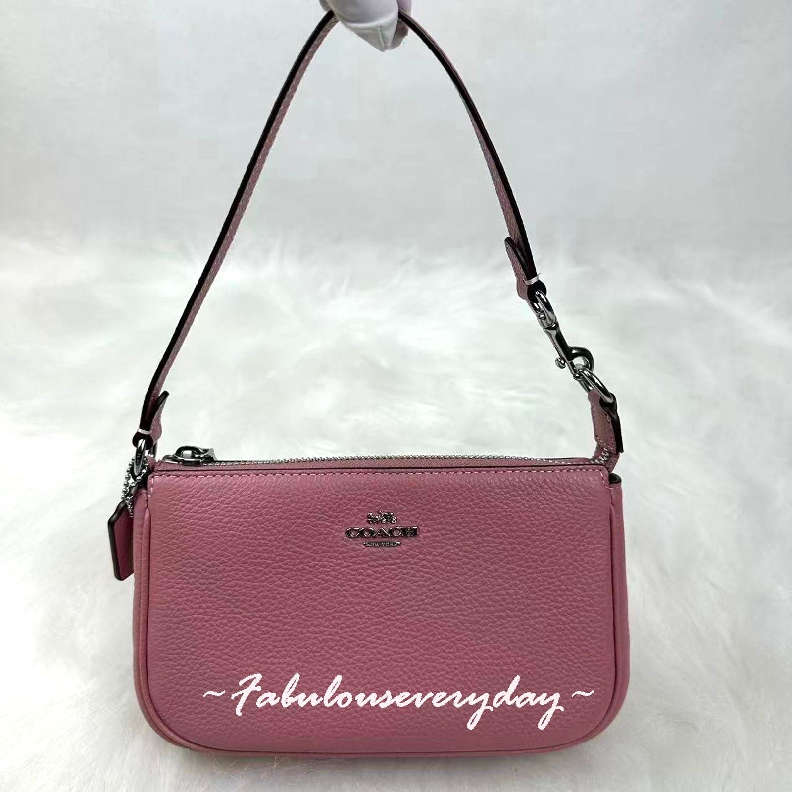 Coach Coach Nolita 19 Wristlet Handbag Clutch Leather Dusty Pink Size ONE SIZE - 1 Thumbnail