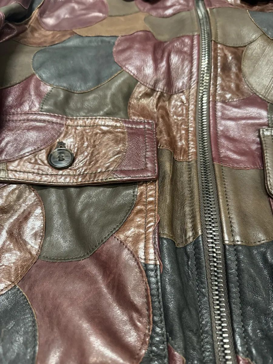 Dolce & Gabbana AW2008 Dolce & Gabbana Patchwork Circle Burgundy Leather Jacket Size US S / EU 44-46 / 1 - 8 Thumbnail