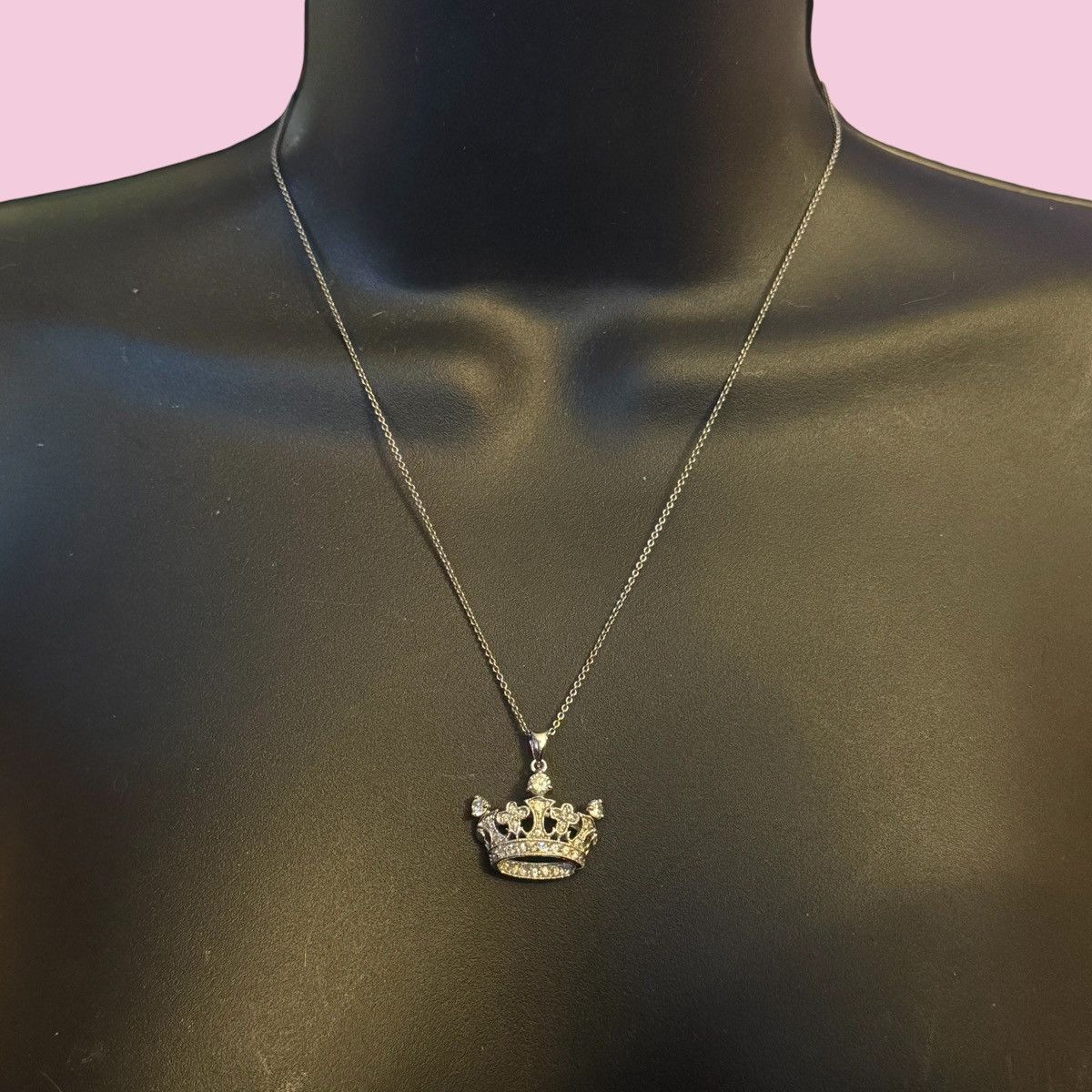 Vintage Vintage Ross Simons 925 pave crown pendant necklace Size ONE SIZE - 1 Thumbnail