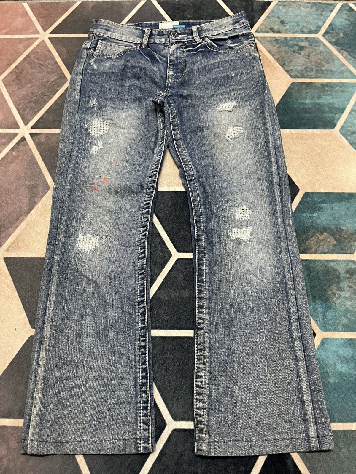 Blue Blue Japan 💥Urban Heritage FLARE Bootcut Distressed Jeans Size US 30 / EU 46 - 4 Thumbnail