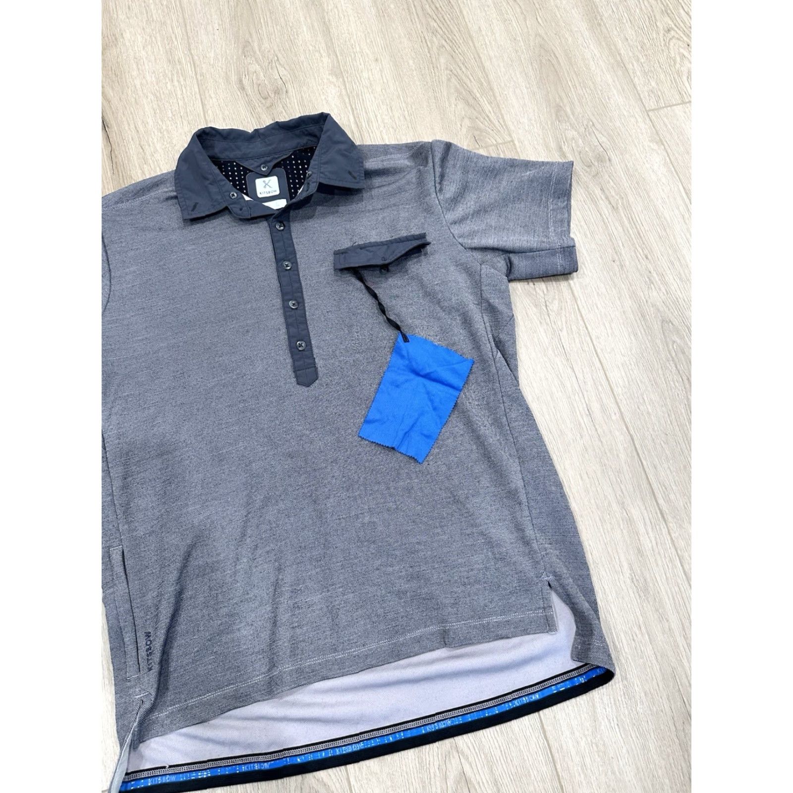 Vintage Kitsbow Polo Shirt Jersey L Merino Wool Cycling Commuter Gravel Fondo Ico Shirt Mens L Gray Polo Breathable Quick Dry Pockets Size US L / EU 52-54 / 3 - 2 Thumbnail
