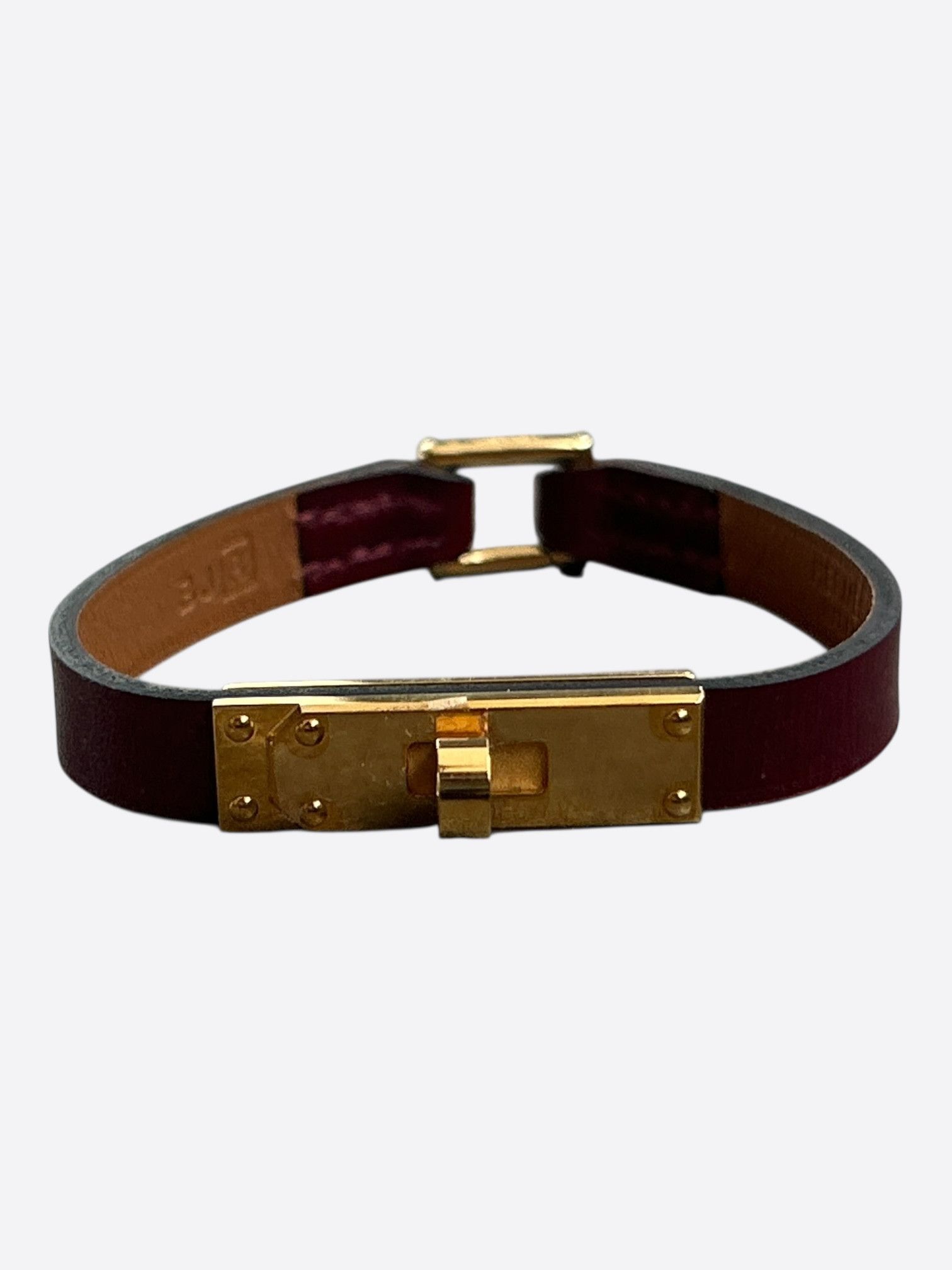 Hermes Hermes Red Swift & Gold Hardware Mini Kelly Bracelet Size ONE SIZE - 1 Thumbnail