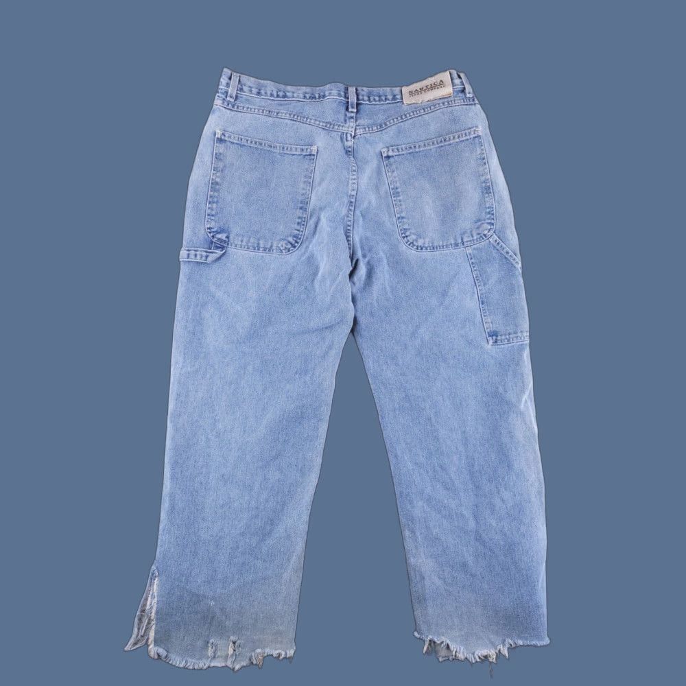 Nautica VINTAGE Nautica Jeans Mens 36x29 Blue Distressed Wide-Leg Work Size US 36 / EU 52 - 1 Thumbnail