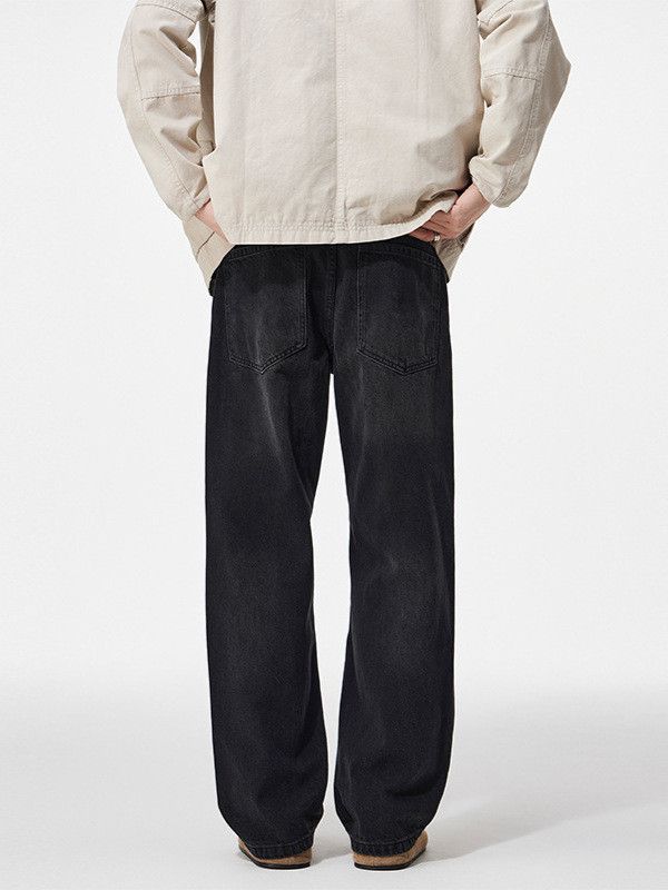 Japanese Brand Men's Retro Black Loose Straight Leg Jeans y2k Size US 32 / EU 48 - 4 Thumbnail