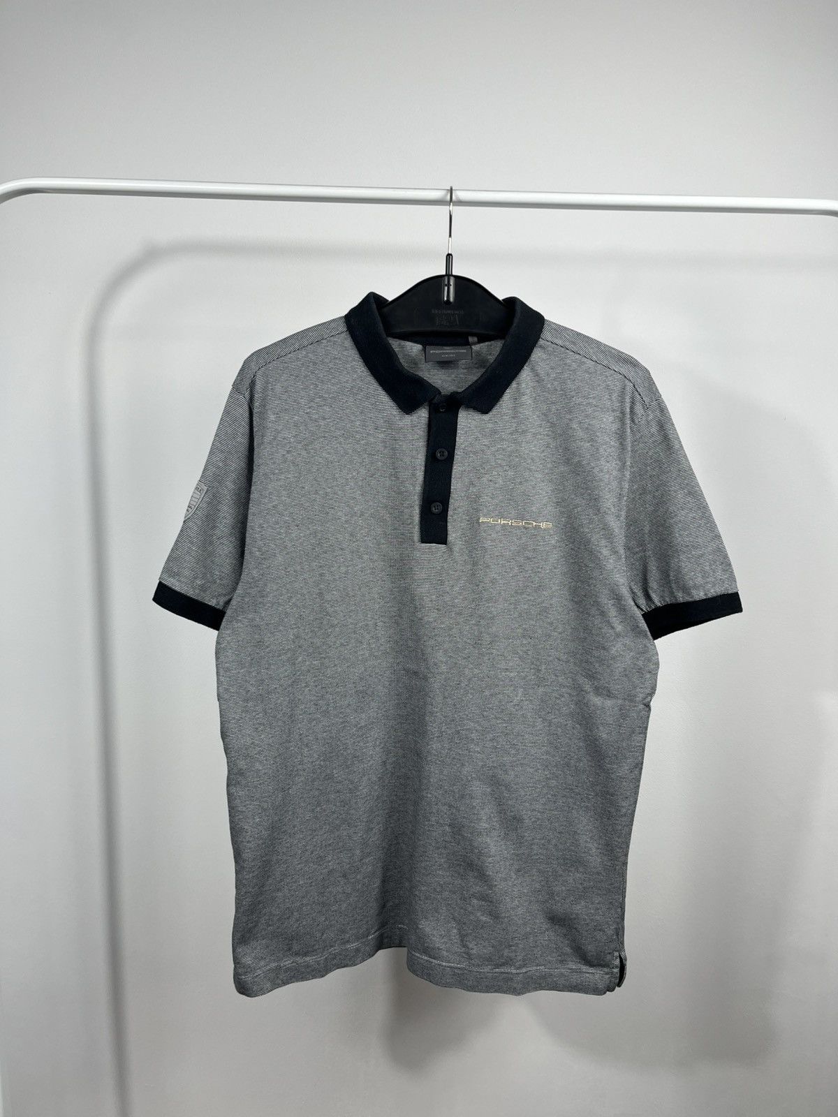 Porsche Design Porsche Grey Polo Shirt Contrast Collar Logo EU M US S Size US M / EU 48-50 / 2 - 2 Thumbnail