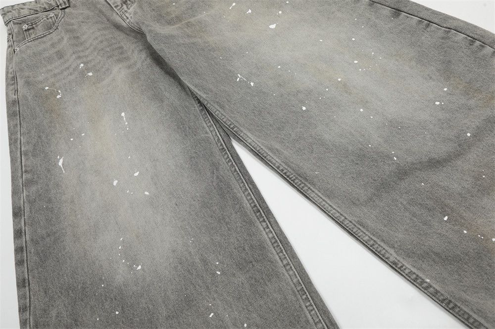 Japanese Brand × Jean Men's loose all-match distressed ink-washed scimitar jeans Size US 32 / EU 48 - 6 Thumbnail