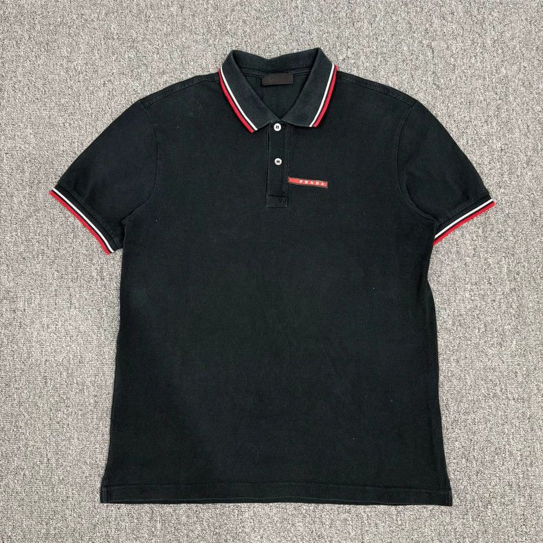 Prada Prada Black Logo Short Sleeve Polo - dmc Size US L / EU 52-54 / 3 - 1 Thumbnail