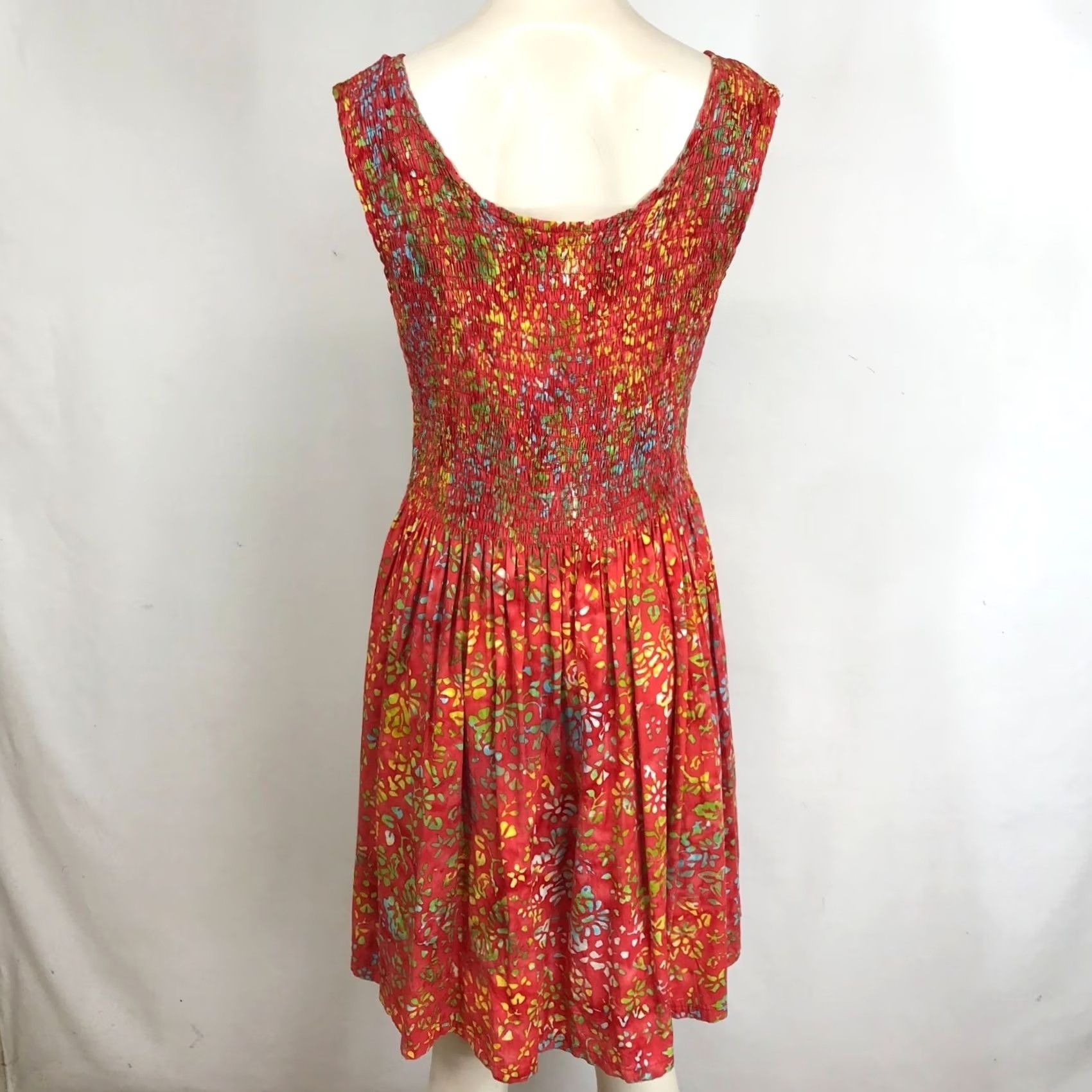 Vintage GO FISH Women's M Red Sleeveless Round Neck Stretch Top Fit & Flare Sundress Size M / US 6-8 / IT 42-44 - 5 Thumbnail