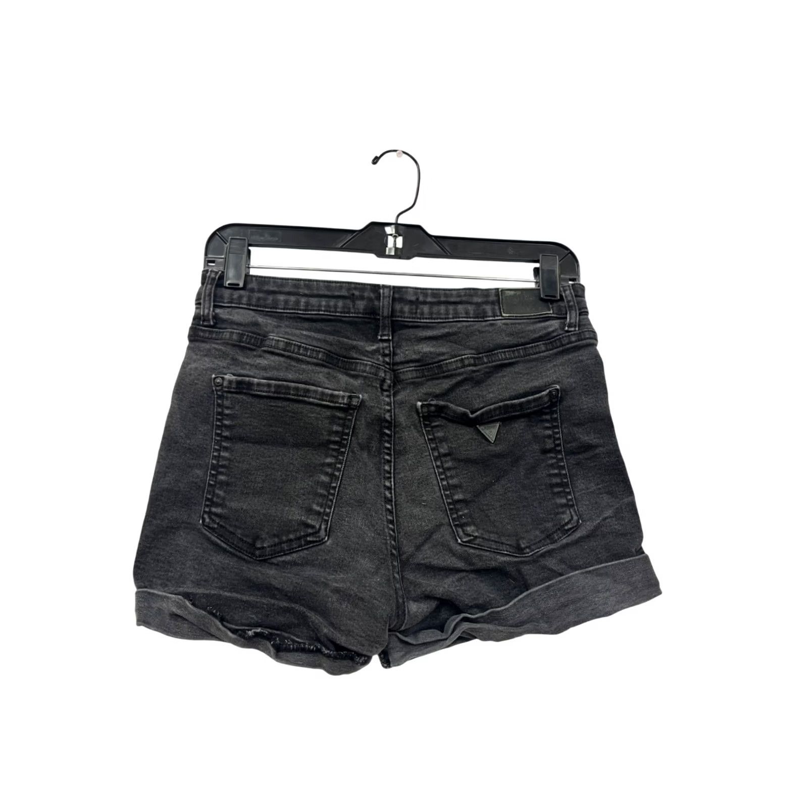 Guess Guess Womens Black Denim Shorts With Floral Embroidery Size 28 Size 28" / US 6 / IT 42 - 2 Thumbnail