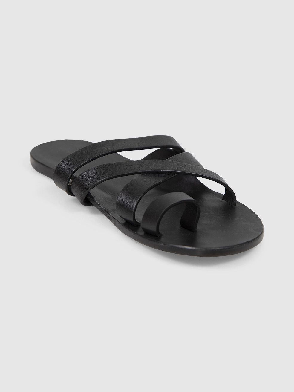 The Row Black Leather Cross Strap Kris Sandals Size US 8.5 / IT 38.5 - 1 Thumbnail