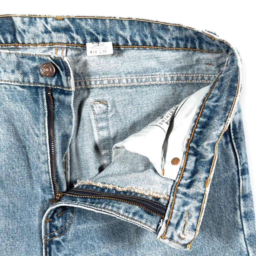 Levi's VINTAGE Levi's 512 Jeans Mens 34x36 Blue Light Wash Denim Slim Tapered USA 90s Mens Size US 34 / EU 50 - 4 Thumbnail