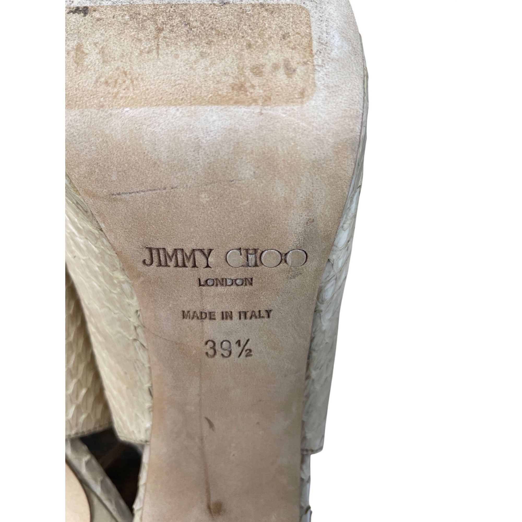 Jimmy Choo Jimmy Choo London womens beige snakeskin slingback leather 4 Size US 9.5 / IT 39.5 - 13 Thumbnail