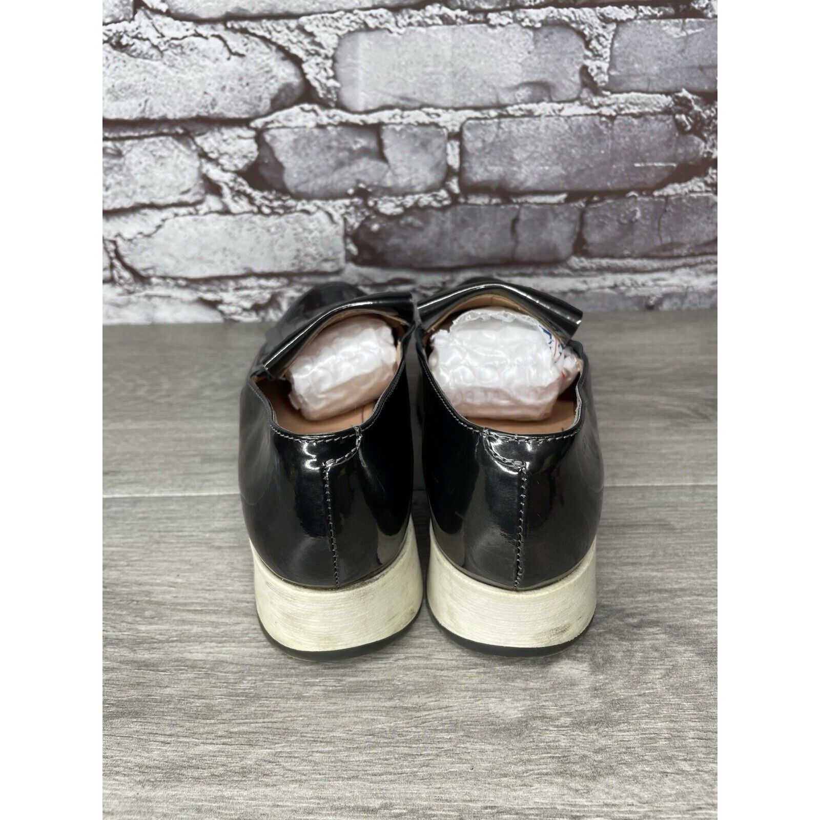 Other Musette Pewter Metallic Patent Leather Kiltie Wedge Shoes Wo Size US 7 / IT 37 - 5 Thumbnail