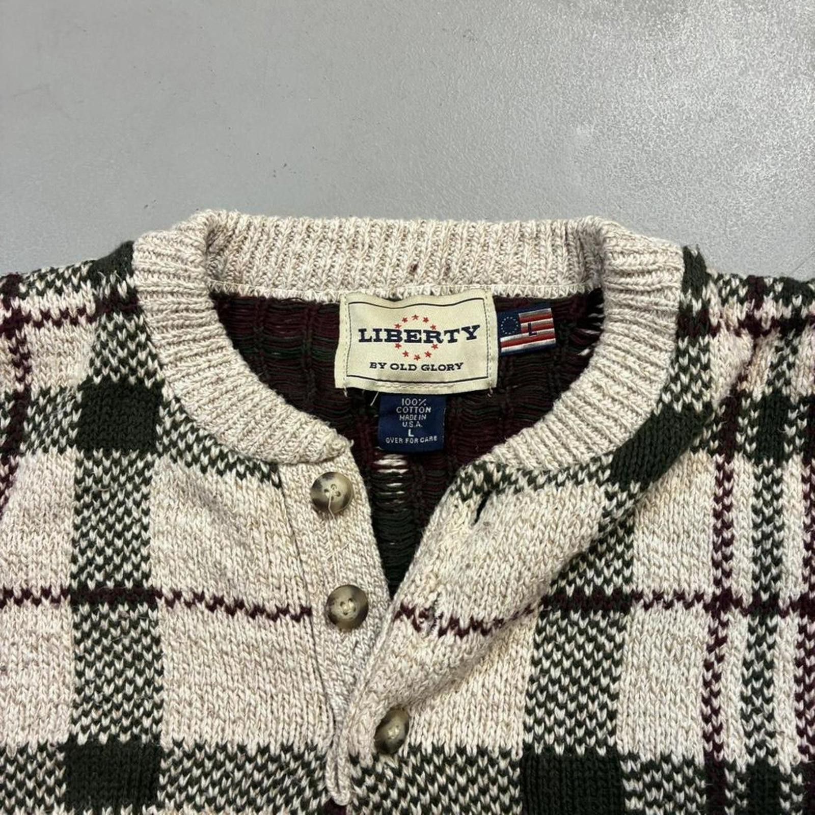 Other Vintage Liberty Plaid Knit Henley Sweater Size US L / EU 52-54 / 3 - 2 Thumbnail