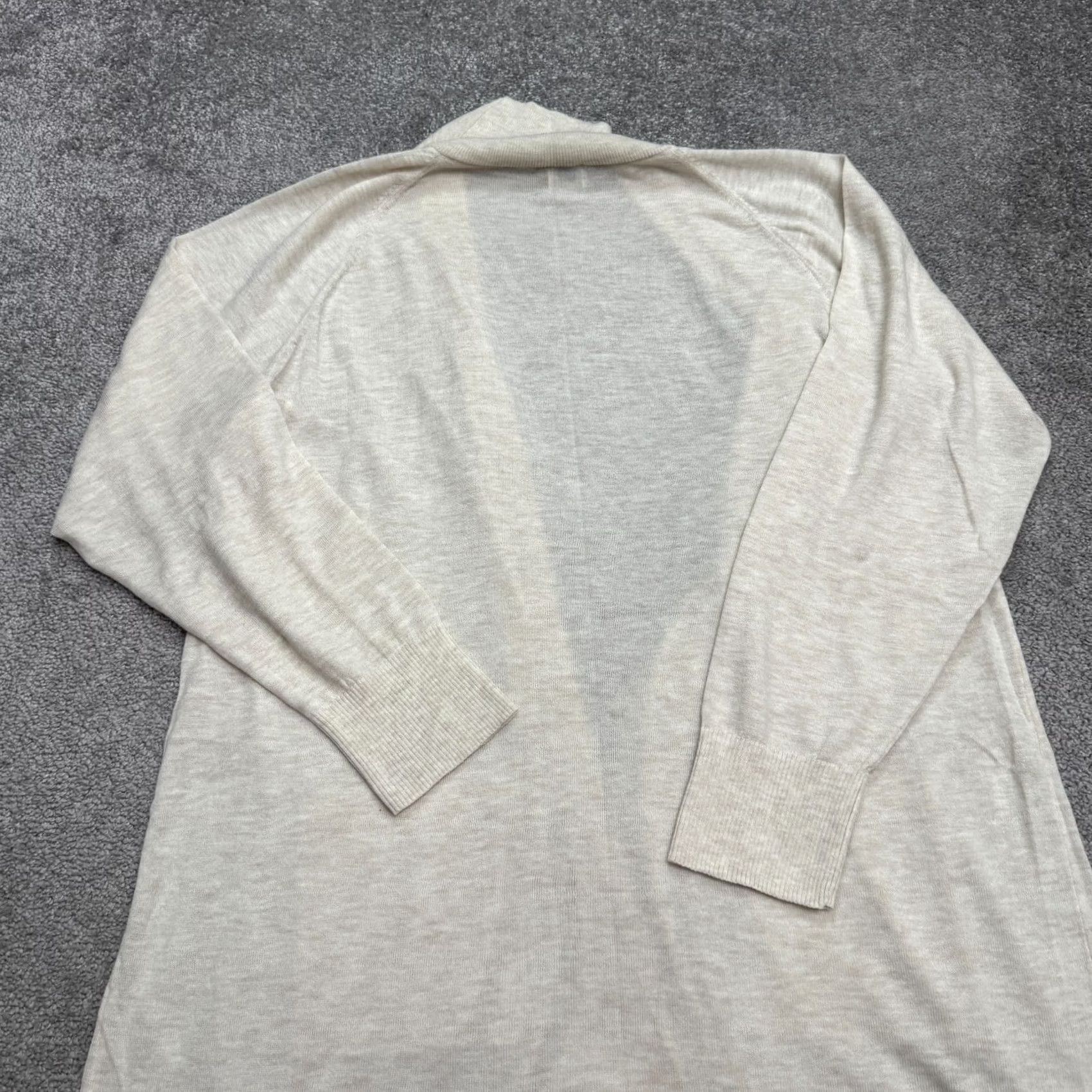 Vintage A New Day Cardigan Womens 3XL Open Front Knit Beige Solid Oatmeal Size XXL / US 16-18 / IT 52-54 - 3 Thumbnail