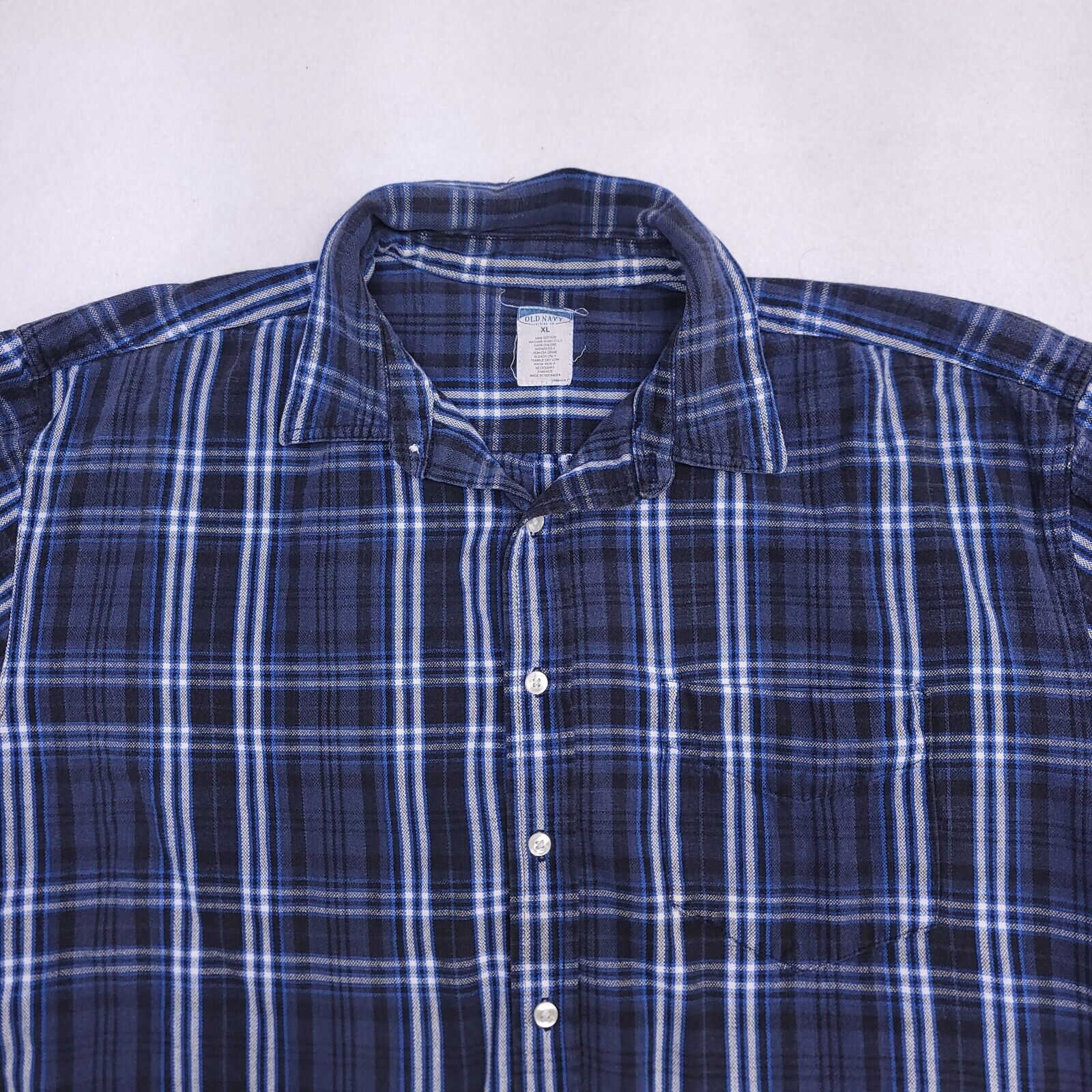 Old Navy Old Navy Tartan Flannel Shirt Mens Size Extra Large XL Blue Size US XL / EU 56 / 4 - 1 Thumbnail