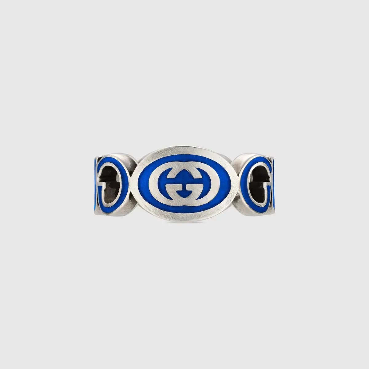 oc11z0126 Size: 10 / Interlocking Enamel Ring In Blue