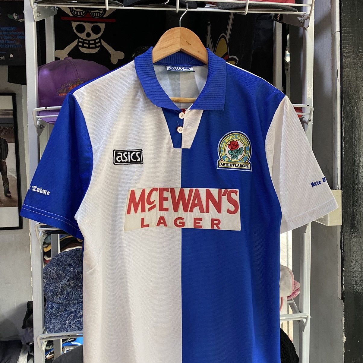 Asics VINTAGE BOOTLEG Blackburn rovers 94/96 jersey shirts Size US L / EU 52-54 / 3 - 3 Thumbnail