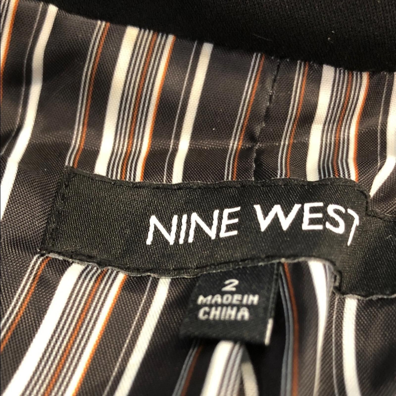 Nine West Nine West Black Blazer striped lined V neck button up SZ 2 Size XS / US 0-2 / IT 36-38 - 7 Thumbnail