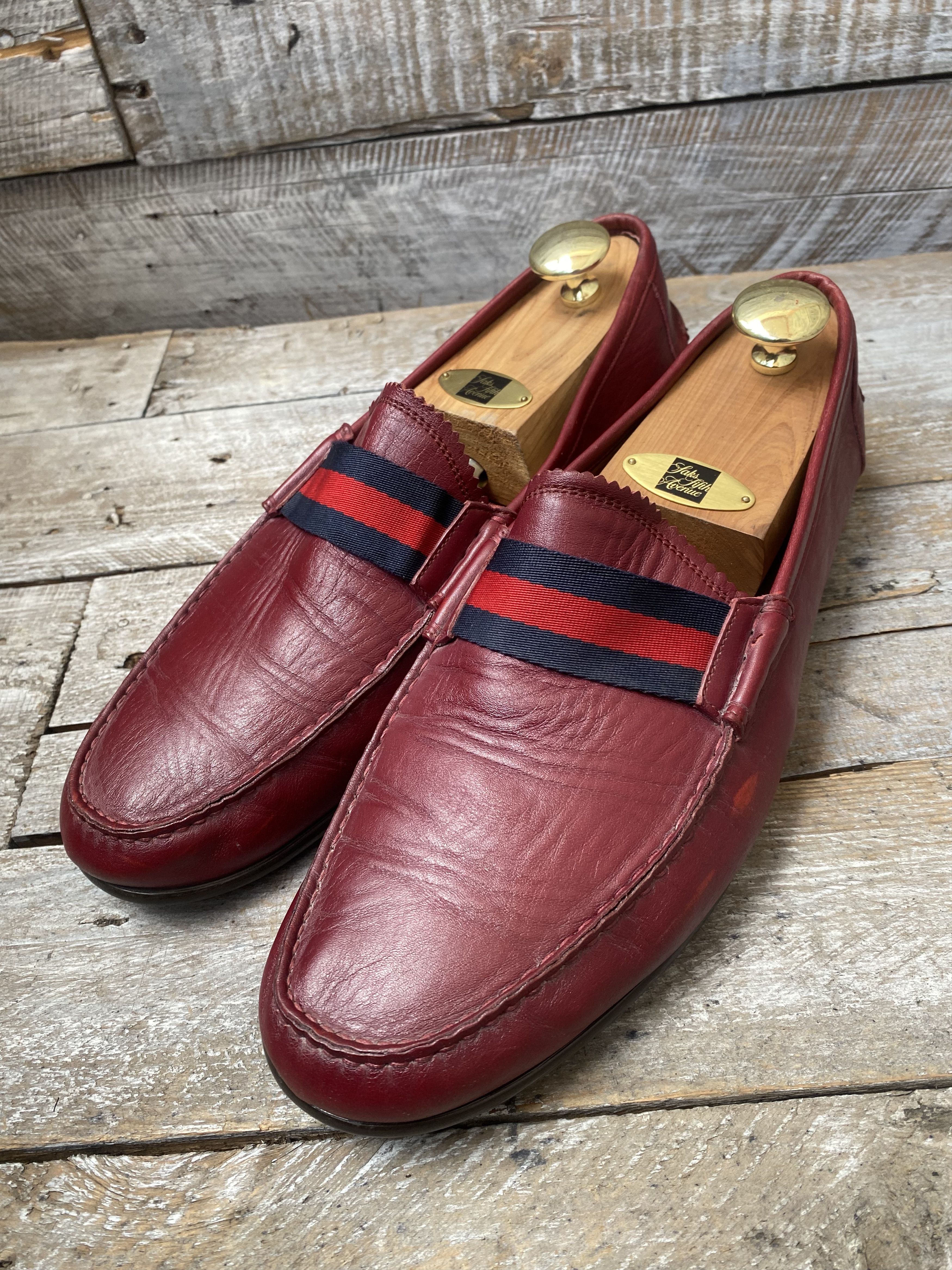 Gucci Gucci penny loafer burgundy 3 stripe leather shoes sz 10 Size US 11 / EU 44 - 4 Thumbnail