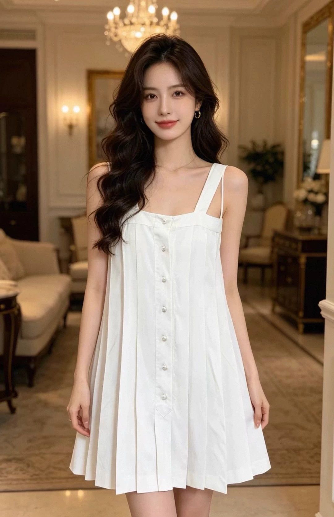 Chanel Chanel Pearl-Embellished Silk White Dress 38 (99 New) Size S / US 4 / IT 40 - 7 Thumbnail