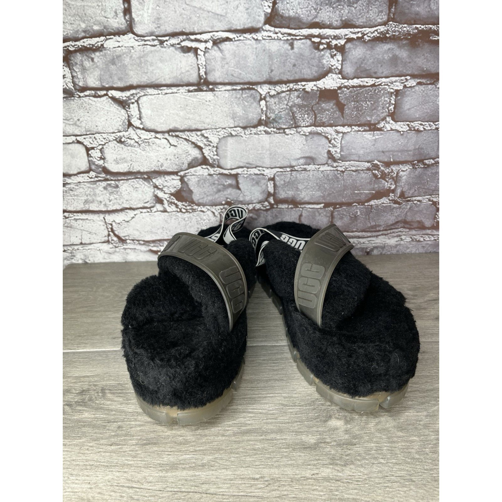 Ugg UGG Fuzzita Black Fur Slingback Slipper Platform Sandals Wom Size US 10 / IT 40 - 20 Thumbnail