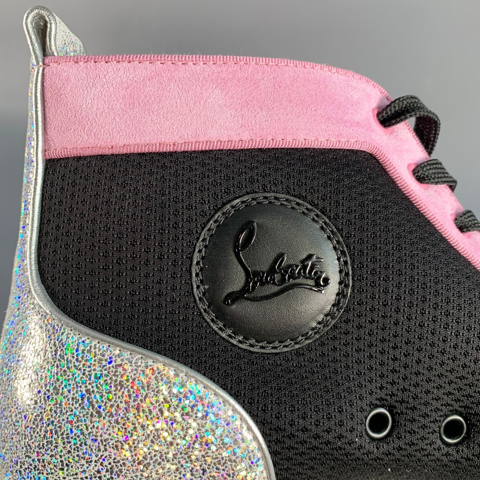 Christian Louboutin Size 9.5 Black Pink Mixed Materials Leather Sneakers Size US 9.5 / EU 42-43 - 7 Thumbnail