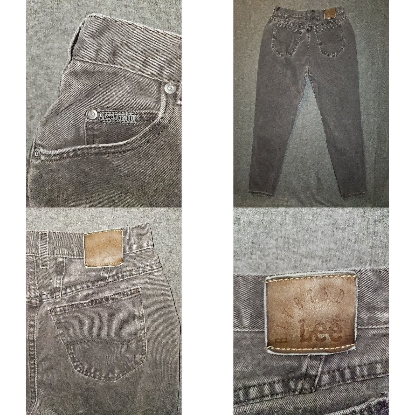 Lee VINTAGE LEE Tapered Jeans Women's 14 Medium High Rise 30 Inseam Black 90s Preppy USA Mens Womens Girls Size 36" / US 14 / IT 50 - 8 Thumbnail