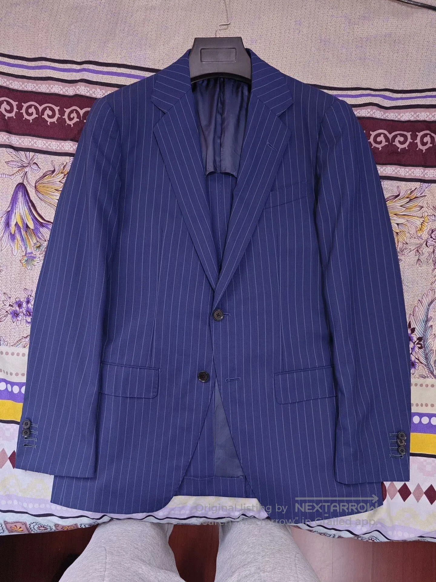 Tomorrowland Italian Drago Wool Suit in Blue Stripe. Size US M / EU 48-50 / 2 - 5 Thumbnail