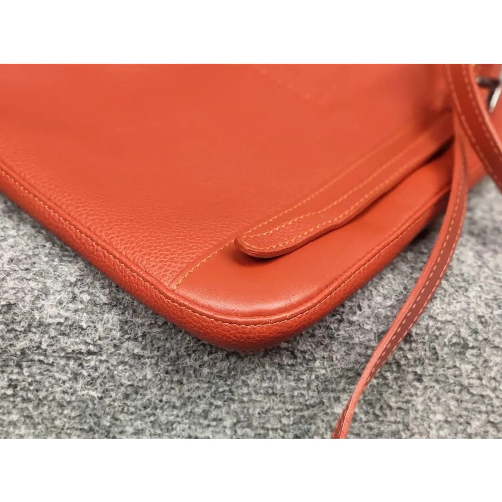 Longchamp VINTAGE Longchamp Design orange leather shoulder messenger Handbag Womens Luxure Size ONE SIZE - 7 Thumbnail