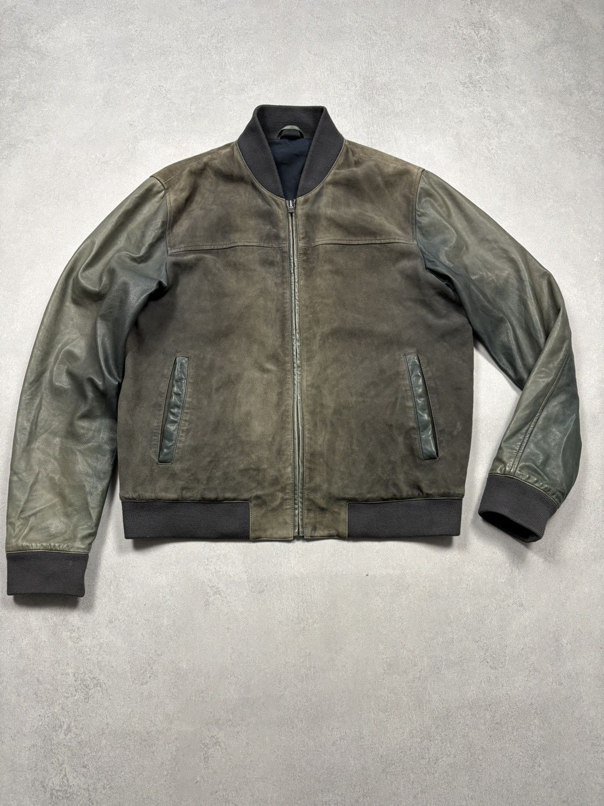 Hackett Hackett London Two-Tone Goat & Lamb Leather Bomber Jacket L Size US L / EU 52-54 / 3 - 1 Thumbnail