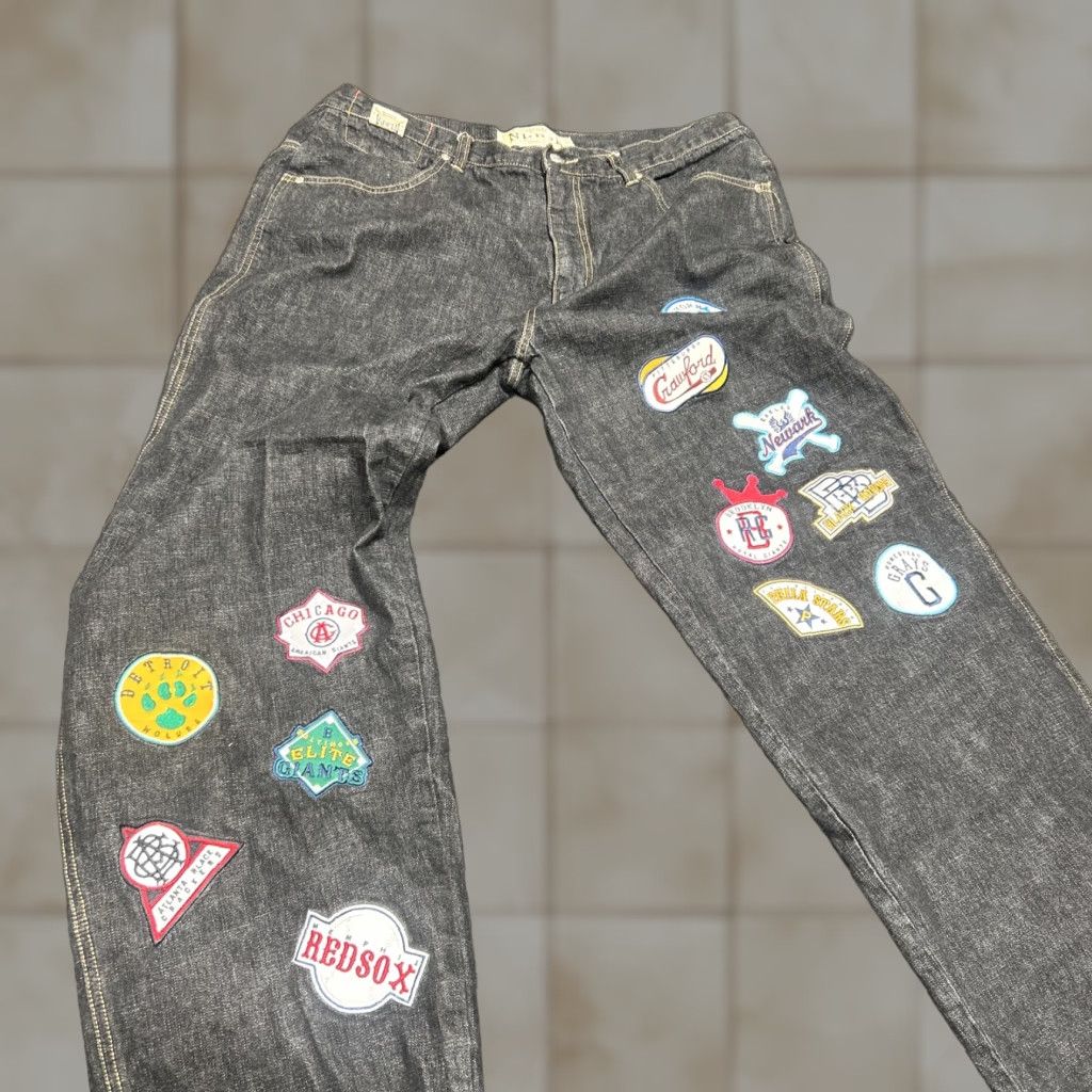 Vintage NLBPA Negro League Baseball Players Jeans Mens 40x32 Blue 100% Cotton Denim Relaxed Baggy Logos Patches Vintage-No N/A Size US 40 / EU 56 - 1 Thumbnail