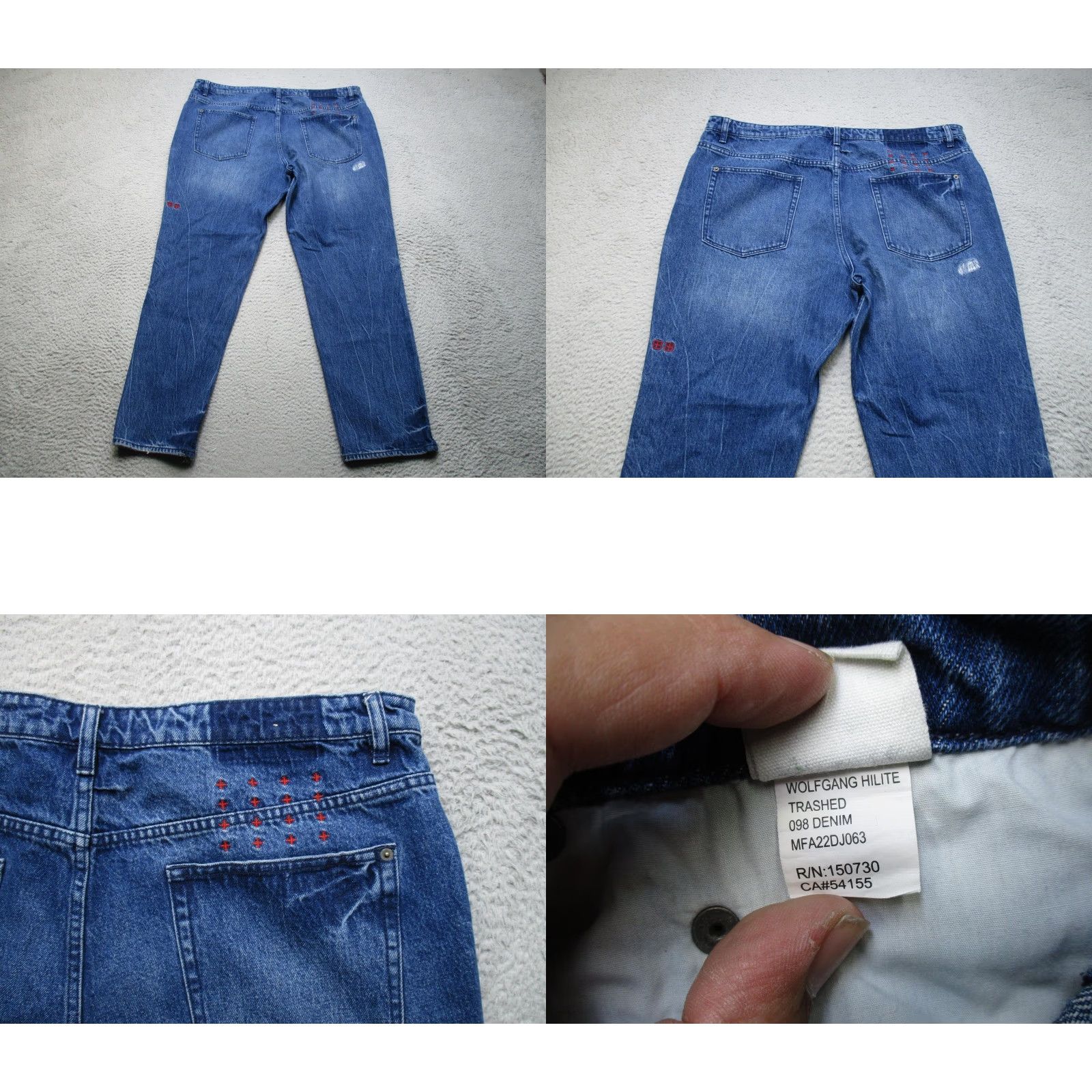 Ksubi Ksubi Wolfgang Hilite Trashed Jeans Mens 40 Blue Distressed Denim Slim Jeans Size US 40 / EU 56 - 9 Thumbnail