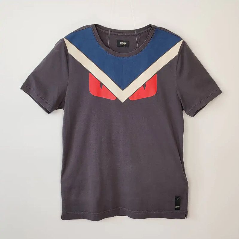 Fendi Fendi Gray Cotton Men's T-Shirt with Graphics 0089 Size US M / EU 48-50 / 2 - 1 Thumbnail