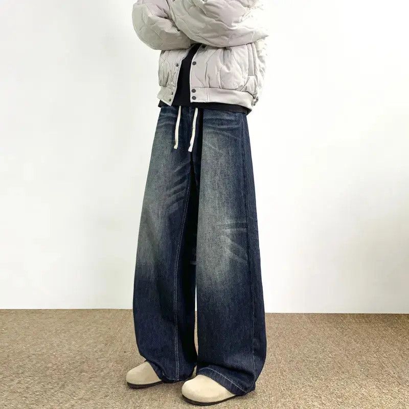 Japanese Brand Retro loose washed straight leg jeans Size US 32 / EU 48 - 5 Thumbnail