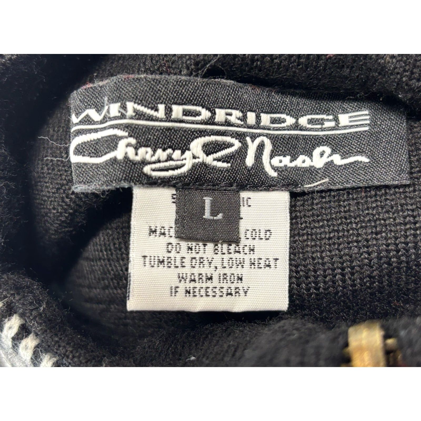 Vintage Vtg Windridge Cheryl Nash Sweater Vest Large Women’s Black White Wool Full Zip Size L / US 10 / IT 46 - 7 Thumbnail