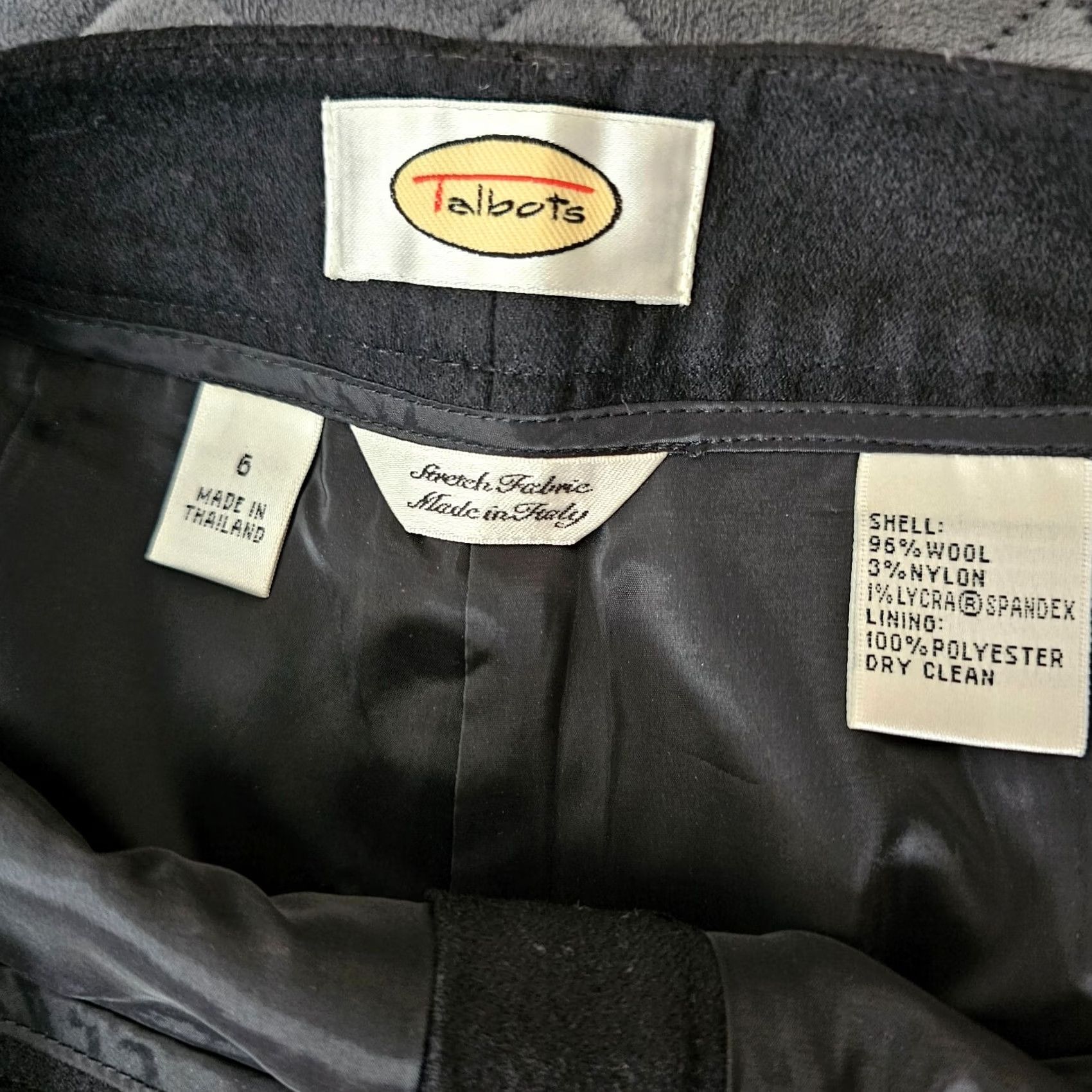 Talbots TALBOTS Pants Women Dress Pants Wool Blend Stretch Black 6 Regular Straight 30.5 In Inseam Italy Size 28" / US 6 / IT 42 - 3 Thumbnail
