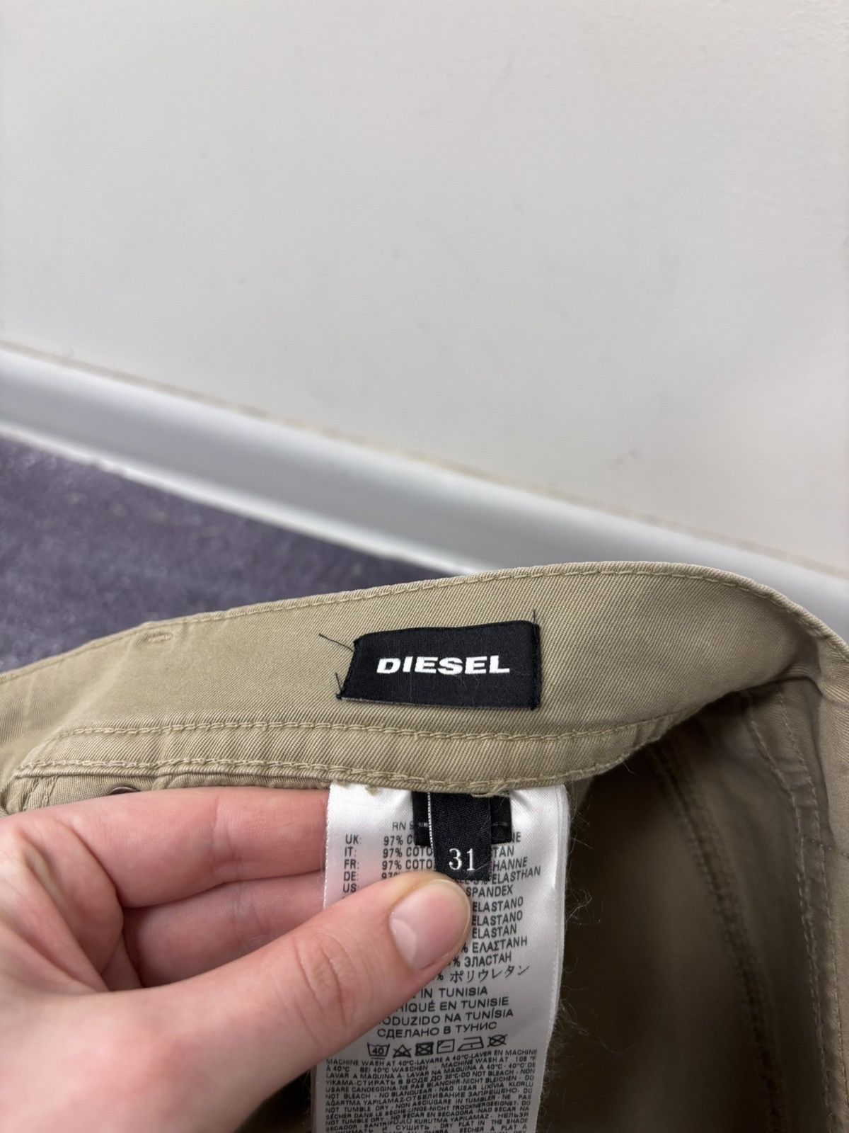 Diesel Diesel NWT Men’s Chino Pants Trousers Beige Tan Slim Size US 31 - 13 Thumbnail