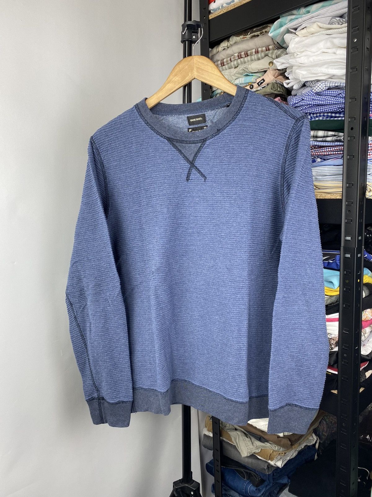 Diesel × Vintage Diesel Punk Gothic Opium Emo Avant Garde Men Blue Sweatshirt Size US L / EU 52-54 / 3 - 2 Thumbnail