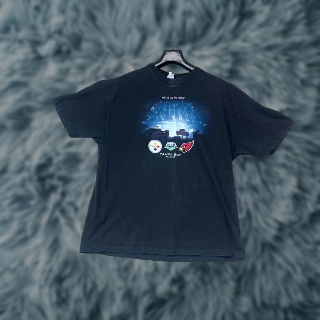 Vintage VINTAGE Alstyle Super Bowl XLIII 2009 Black T Shirt Tampa Bay Classic Short Sleeve Size XL Men Size US XL / EU 56 / 4 - 1 Thumbnail
