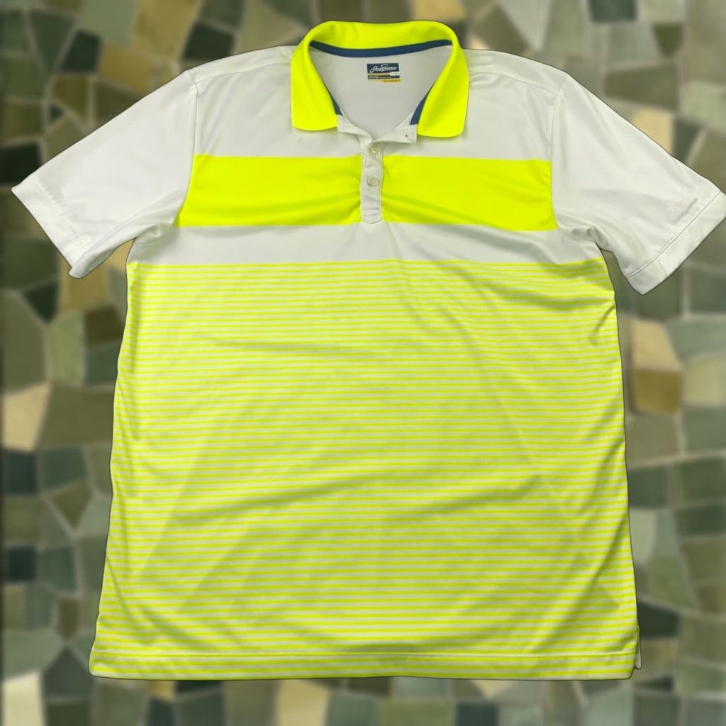 Vintage Jack Nicklaus Polo Shirt Mens Large Yellow Striped Golf StayDri Short Sleeve Size US L / EU 52-54 / 3 - 1 Thumbnail