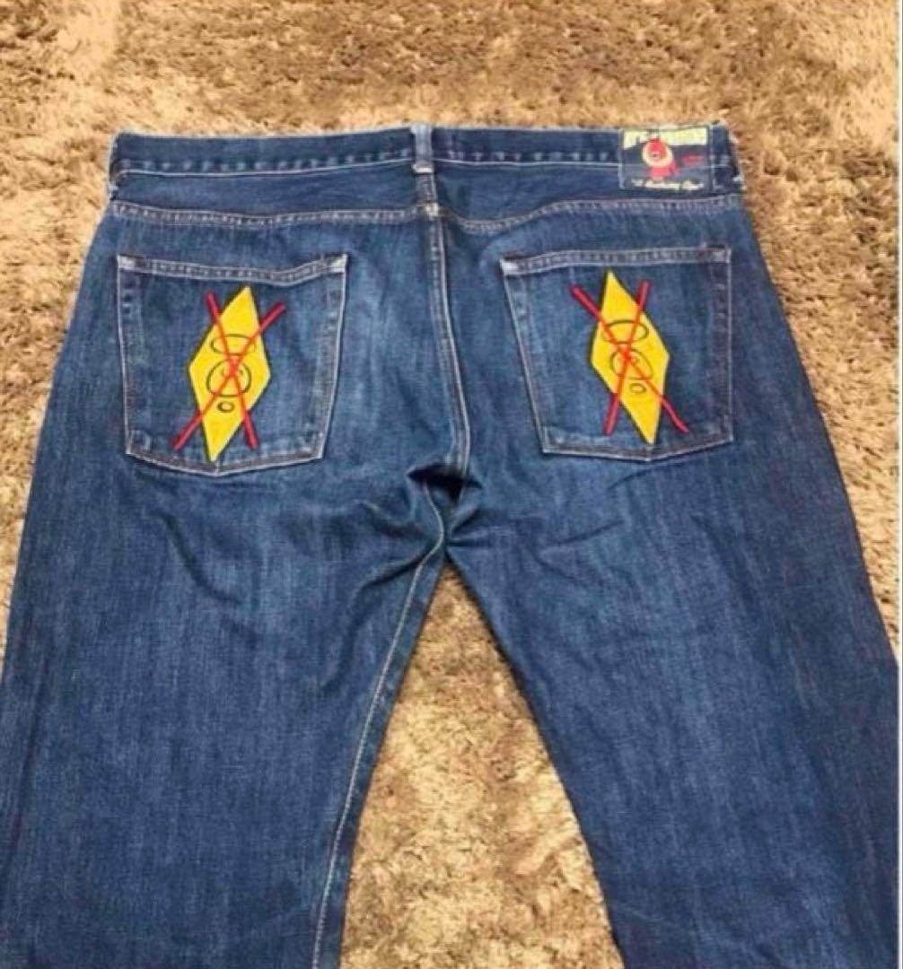 Bape A Bathing Ape Embroidered Denim Pants Ape Logo Size L Size US 32 / EU 48 - 1 Thumbnail