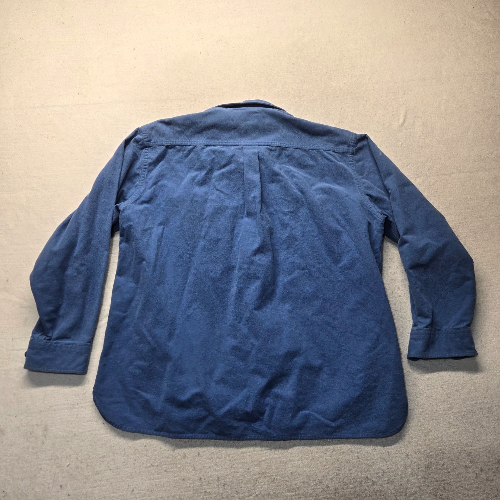 Vintage VINTAGE L.L. Bean Button-Up Shirt Solid Blue Heavy Flannel Long Sleeve Men’s 2XL XXL Regular Size US XXL / EU 58 / 5 - 7 Thumbnail
