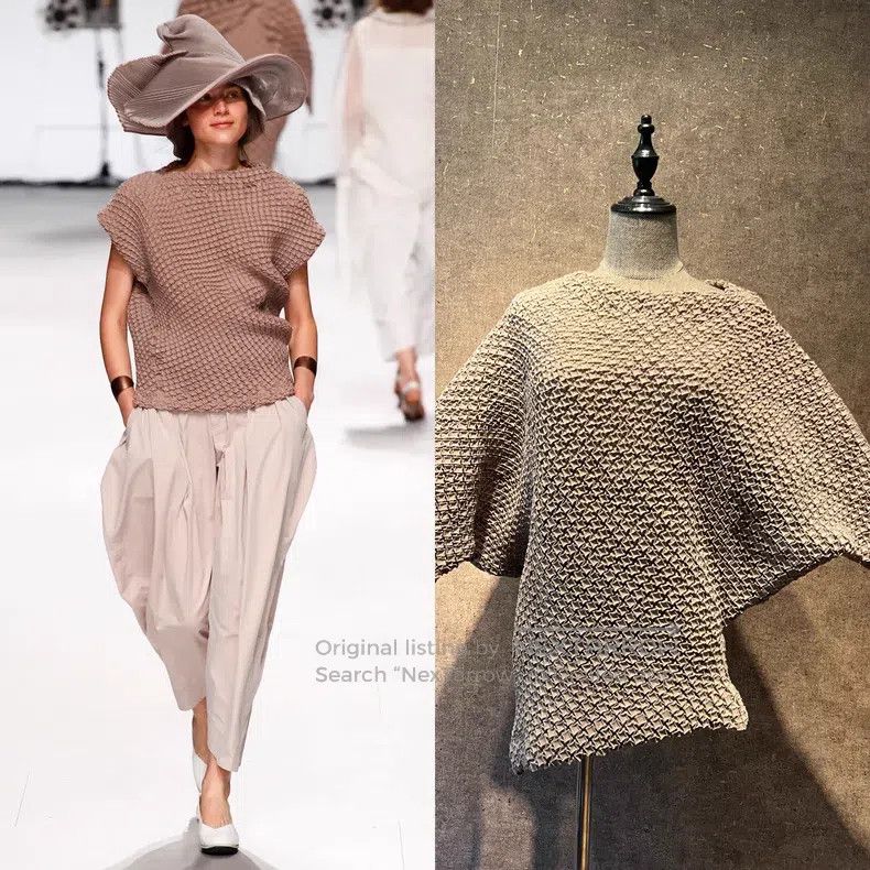 Issey Miyake Issey Miyake Runway Collection Waffle Pleated Top Size M / US 6-8 / IT 42-44 - 1 Thumbnail