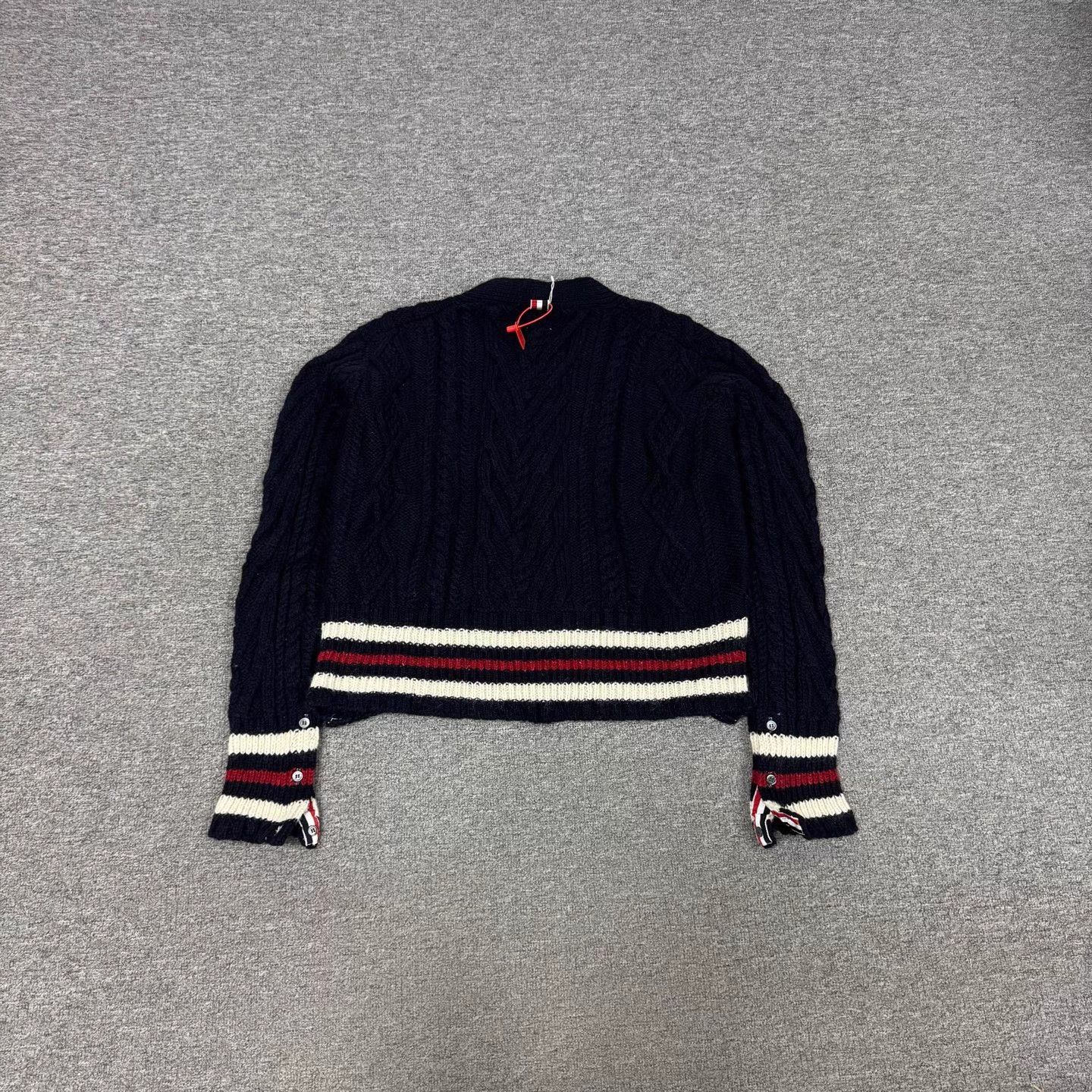 Thom Browne TB stripe wool cable knit cardigan 4 99 new Size XL / US 12-14 / IT 48-50 - 3 Thumbnail
